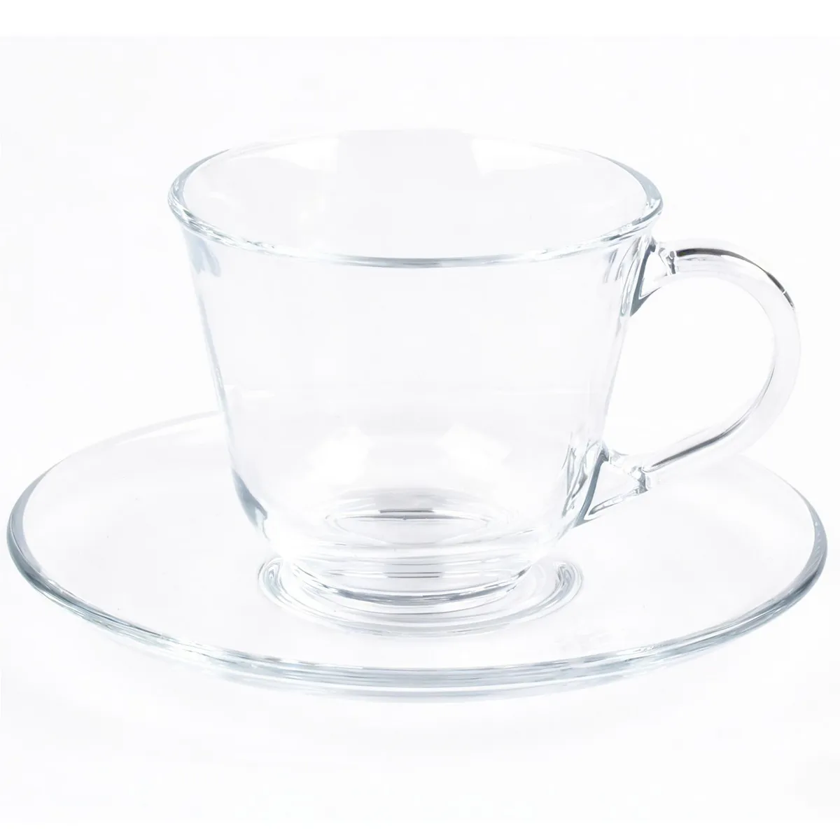 Set 3 Tazas y Platos de Vidrio 190ml, marca JUST HOME COLLECTION - Foto Principal