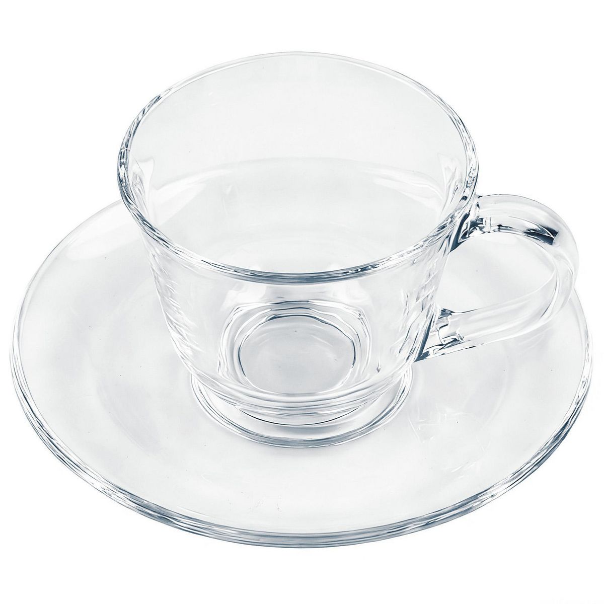 Set 3 Tazas y Platos de Vidrio 190ml, marca JUST HOME COLLECTION - Foto 2