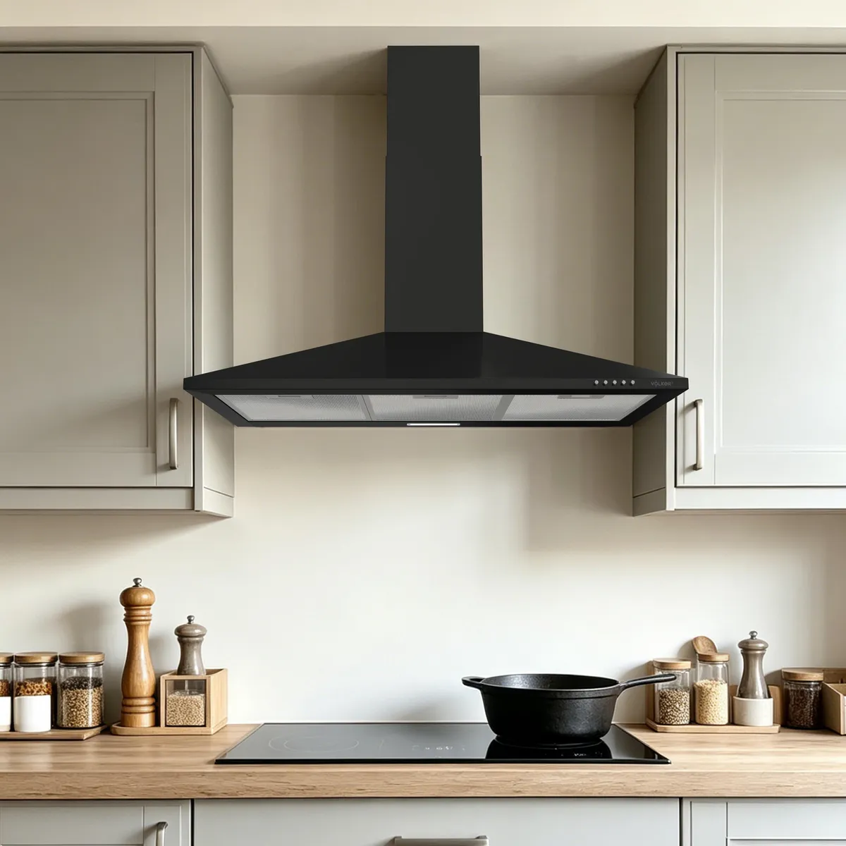 VOLKER - Campana Decorativa Negro Volker 90cm