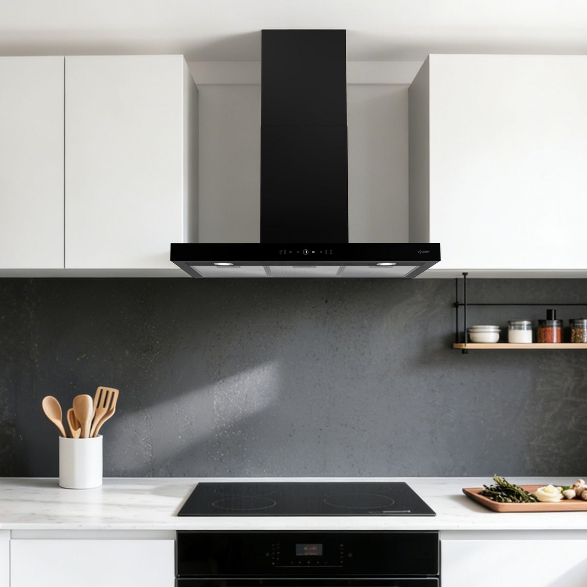 VOLKER - Campana Decorativa Touch Negra Volker 90cm