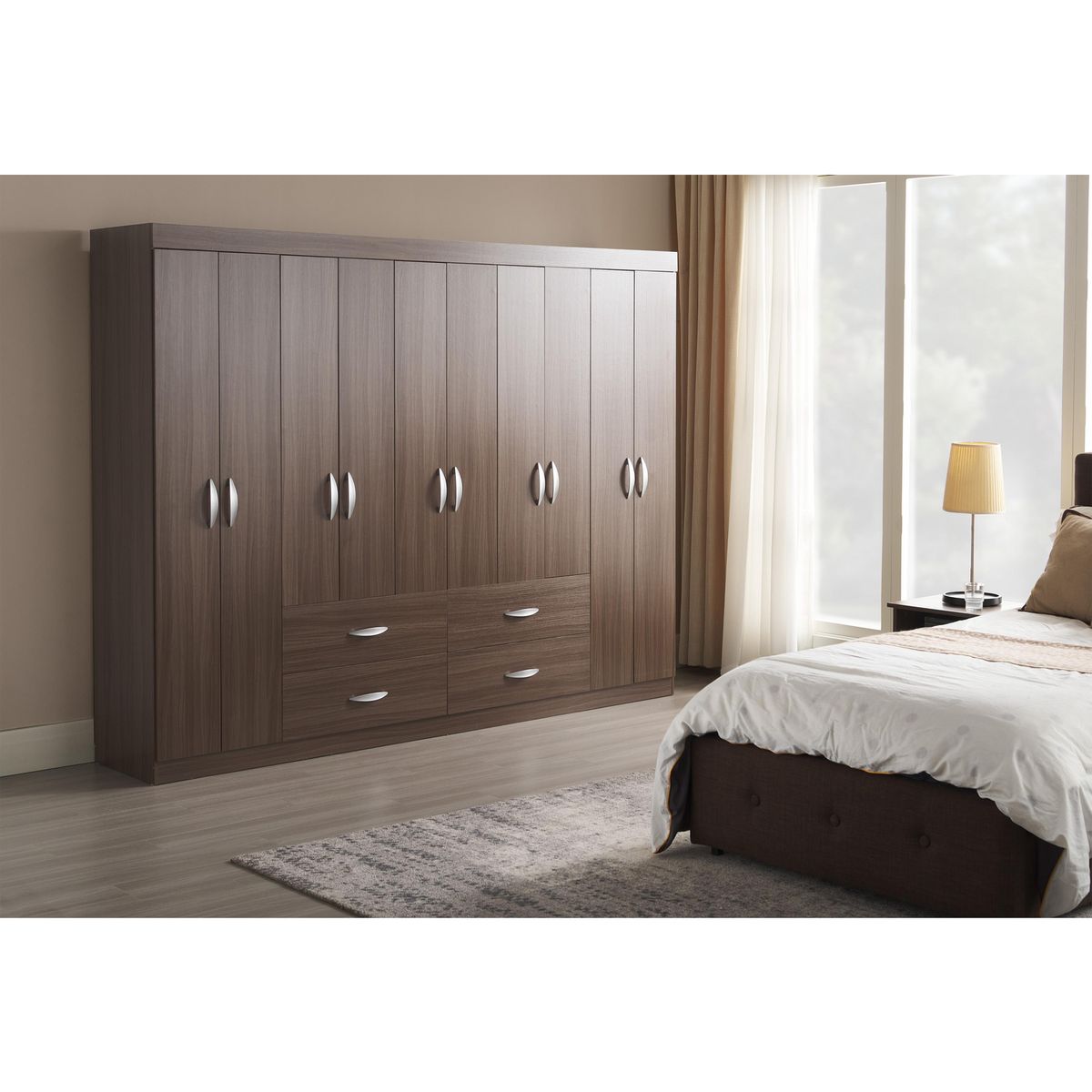 JUST HOME COLLECTION - Closet Melamina 10 Puertas 4 Cajones 45x235x183cm
