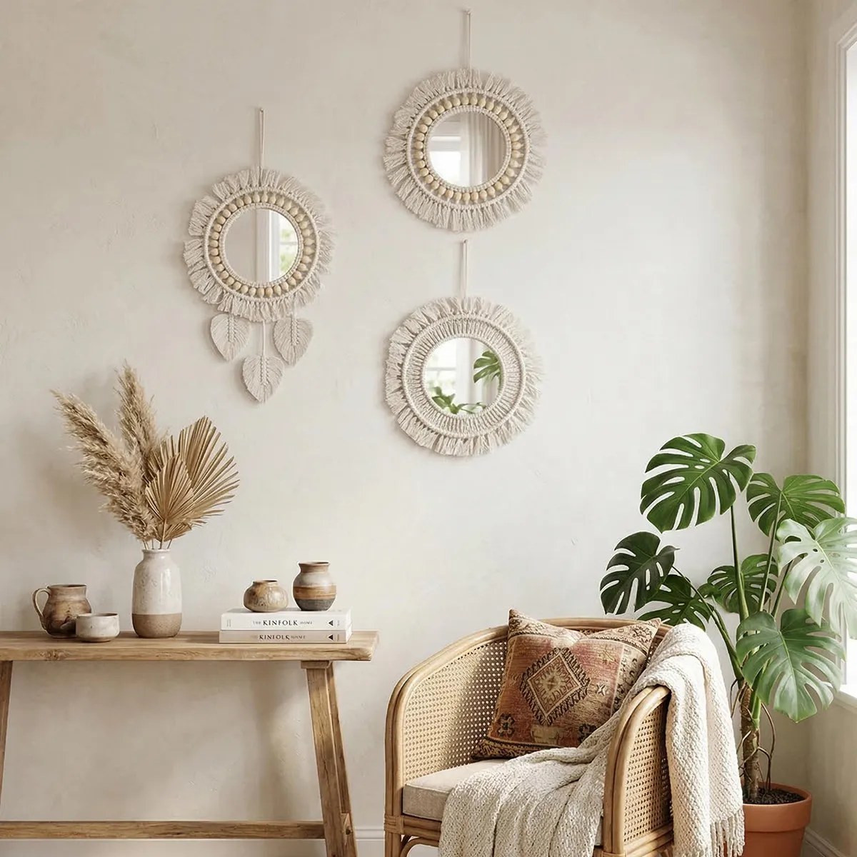 JUST HOME COLLECTION - Set 3 Espejos Metal 40cm