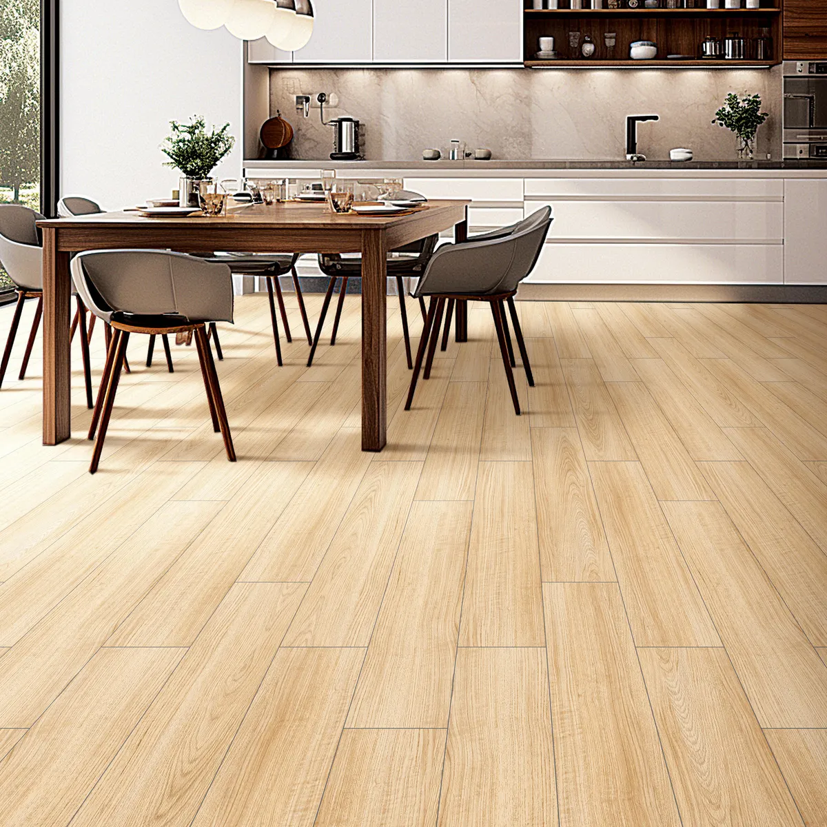 HOLZTEK - Gres Porcelánico Aero Beige 20 x 120 1.44 m2