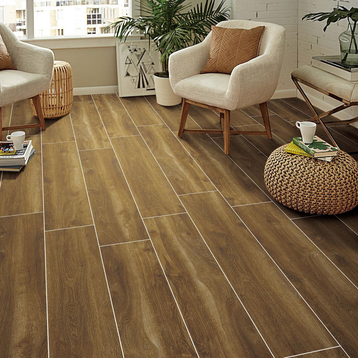 HOLZTEK - Porcelanato Maderada Aalborg Café 20 x 120 cm 1.20 m²