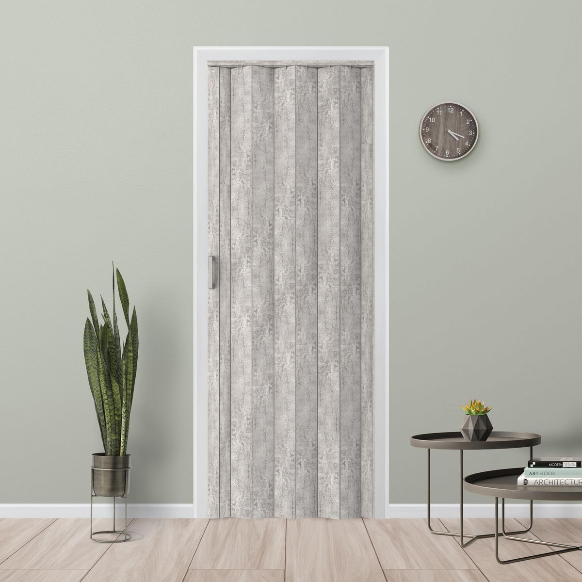 HOGGAN - Puerta Plegable PVC Tivoli 80X200Cm Cemento