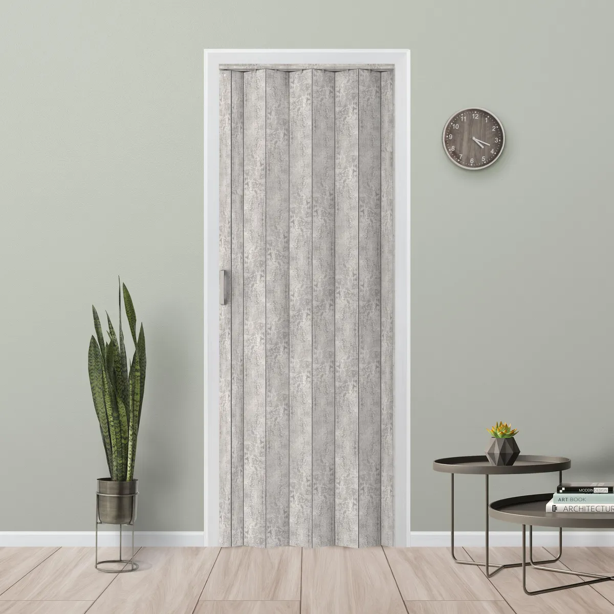 HOGGAN - Puerta Plegable PVC Tivoli 80X200Cm Cemento