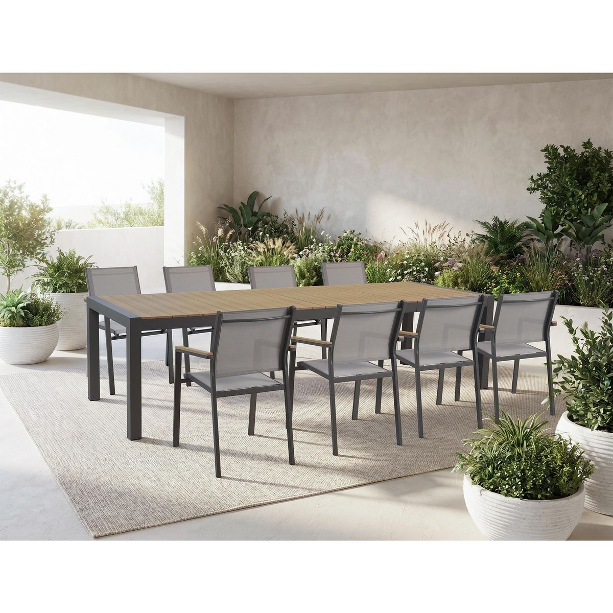 Juego de Comedor de Aluminio Exterior Dallas 8 Personas, marca JUST HOME COLLECTION - Foto Principal
