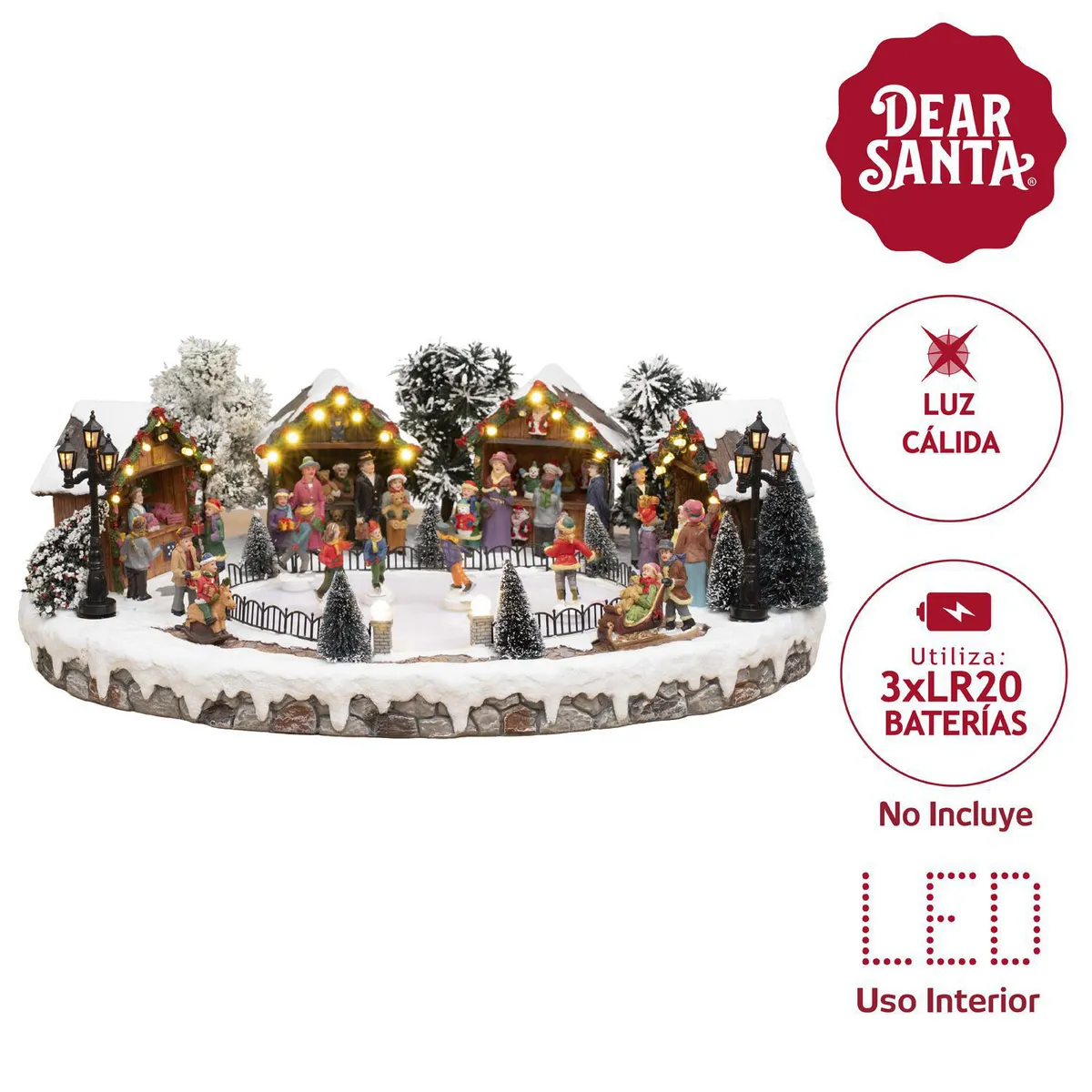 DEAR SANTA - Villa Animada Iluminada Pista de Hielo