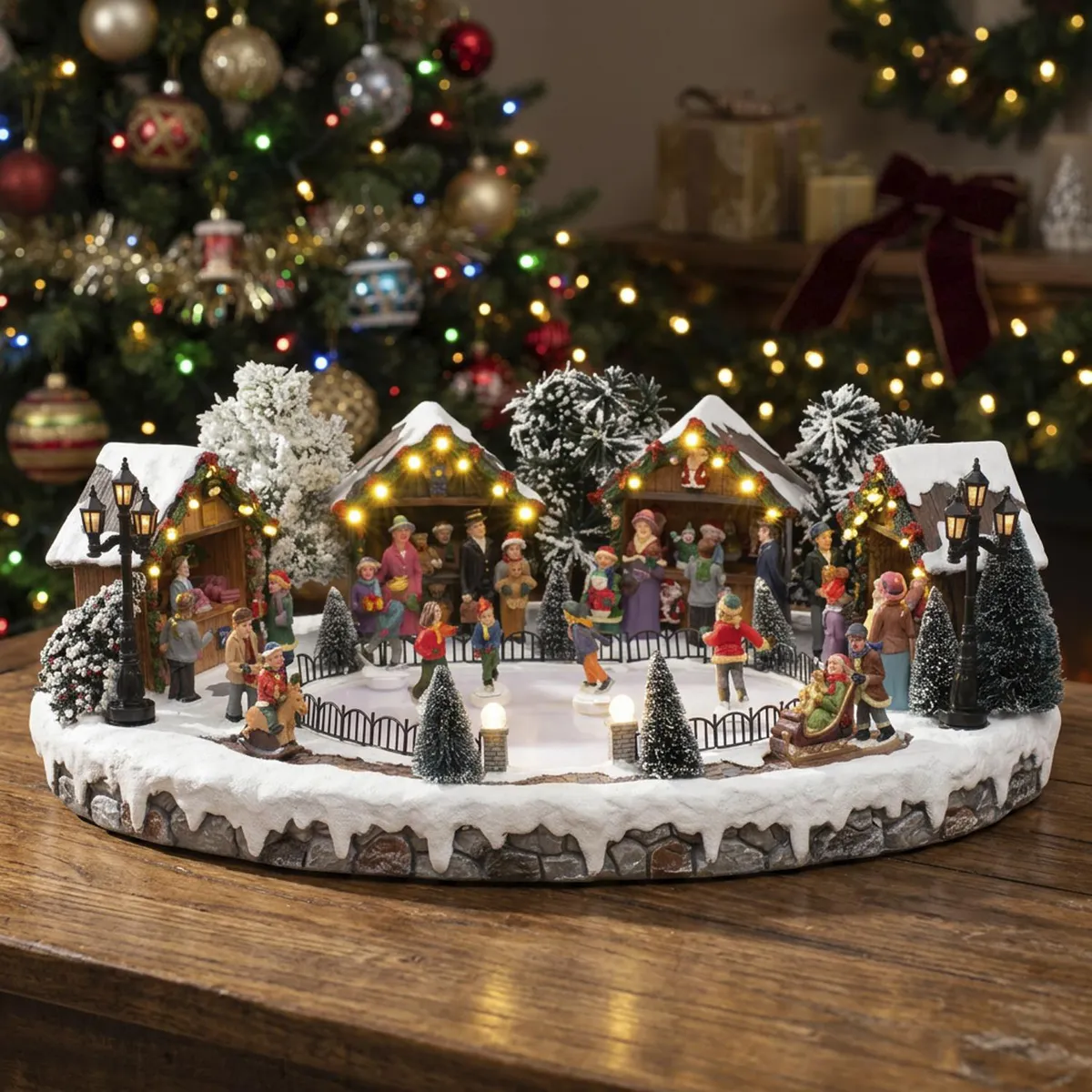 DEAR SANTA - Villa Animada Iluminada Pista de Hielo