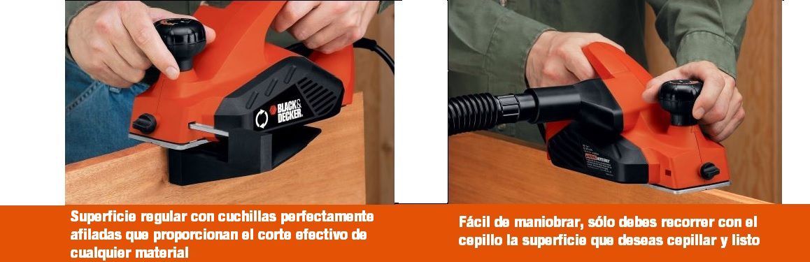 Cepillo eléctrico, 3-1/4; cepillos, cuchillas, aspirador, limpieza, lijar, Black&Decker