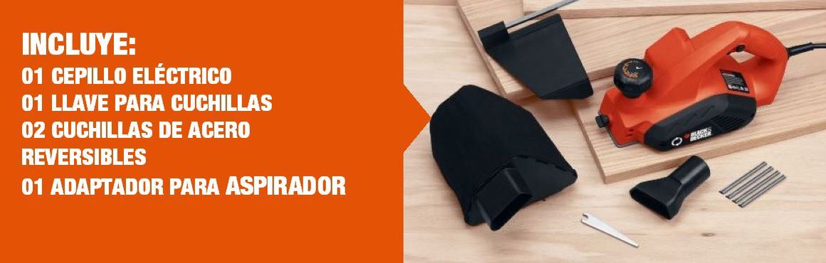 Cepillo eléctrico, 3-1/4; cepillos, cuchillas, aspirador, limpieza, lijar, Black&Decker