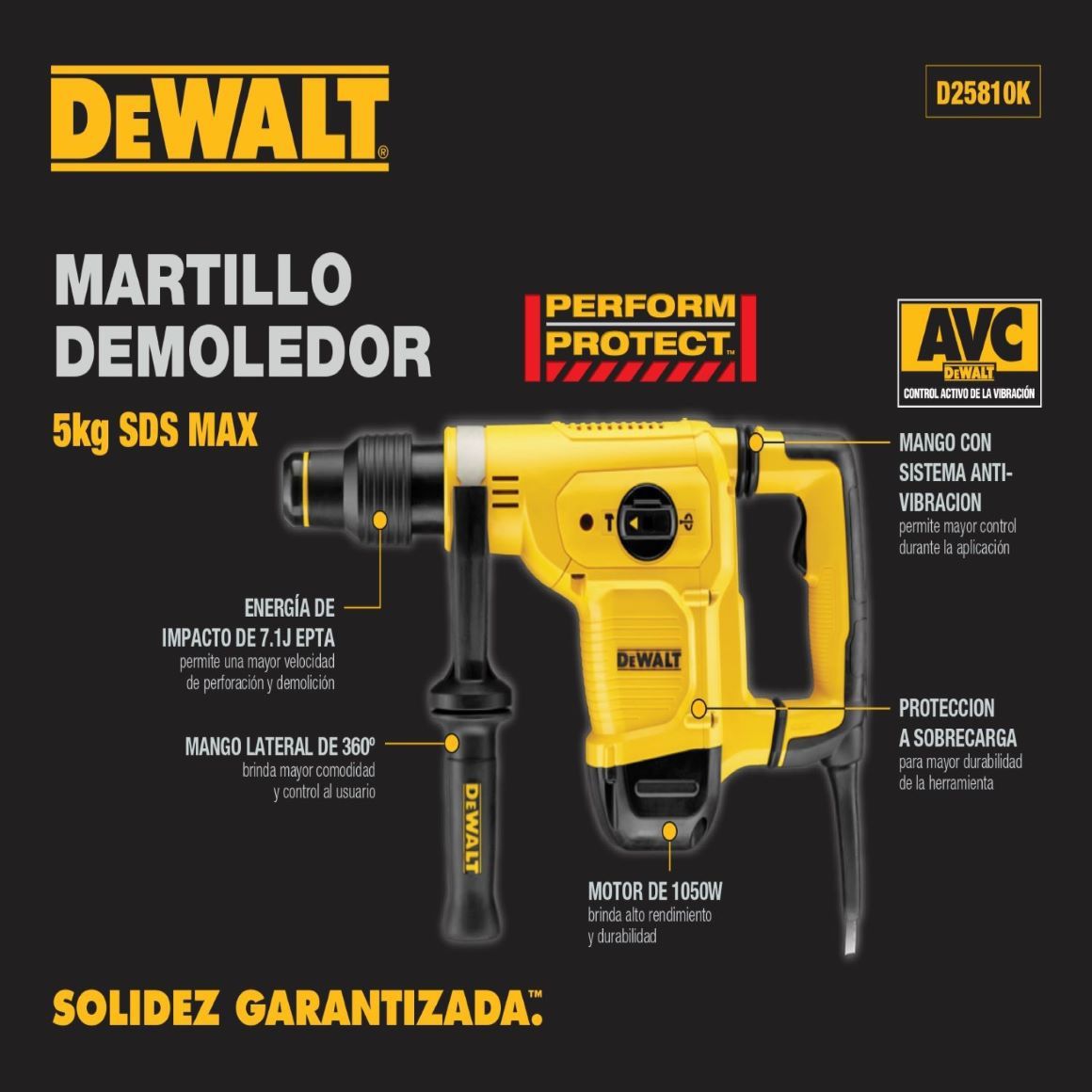 Martillo, martillos, demoledor, demolición, paredes, pisos, remodelación, DEWALT, 2100W, Porta broca, demoler, D25980K