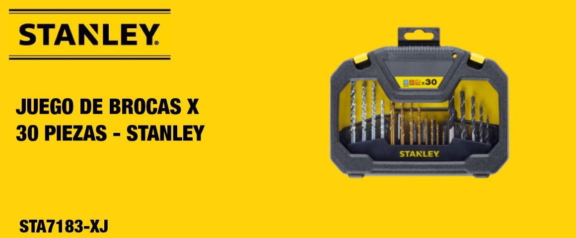 ACCESORIOS, SET, BROCAS, 30 PIEZAS, 30 BROCAS, PERFORACIÓN, TALADRO, STANLEY,STA7183-XJ