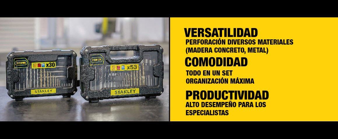 ACCESORIOS, SET, BROCAS, 30 PIEZAS, 30 BROCAS, PERFORACIÓN, TALADRO, STANLEY,STA7183-XJ