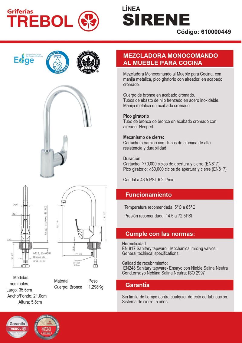 Trebol, baño, grifería