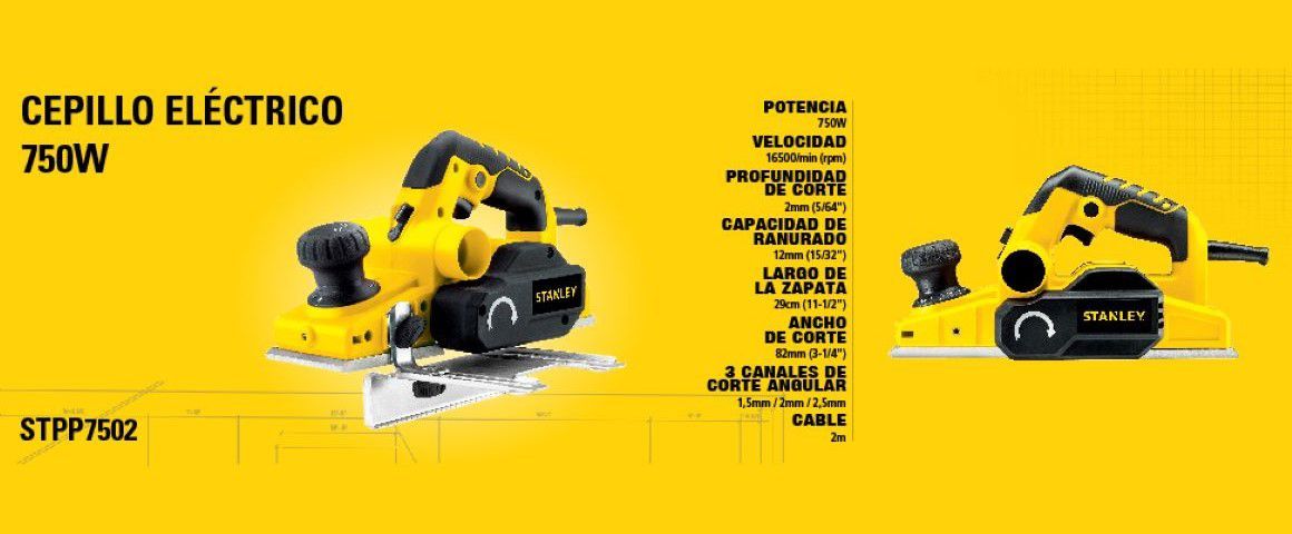 CEPILLO ELECTRICO, MADERA, 750W, STANLEY, STPP7502-B2