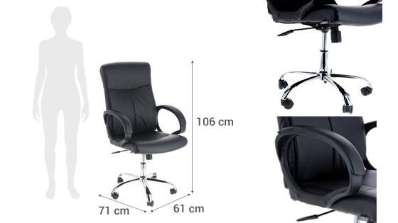 Silla de Oficina Respaldo Alto Cannes Negro