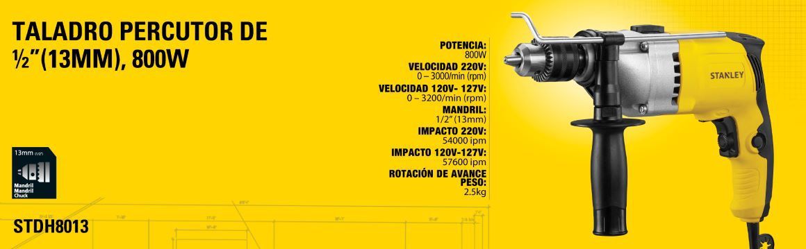 Taladros, taladro, percutor, Dewalt, herramientas electricas, herramientas, llave, mandril, STDH8013