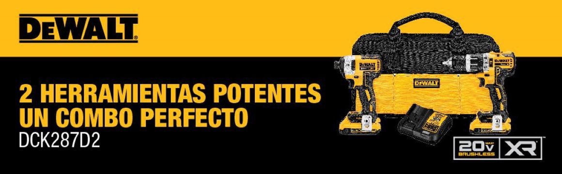 Combo, Kit, Atornillador,atornillador de impacto,ATOMIC,taladros, taladro percutor, baterías, 20V,20V MAX, cargador, DCK287-B2, DEWALT, herramientas inalámbricas, inalámbrico, DCD796