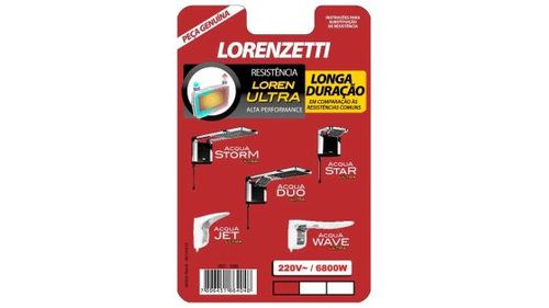 Resistencia Ducha Eléctrica Lorenzetti Acqua 6.8kW