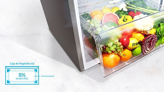 Cajón de vegetales amplio