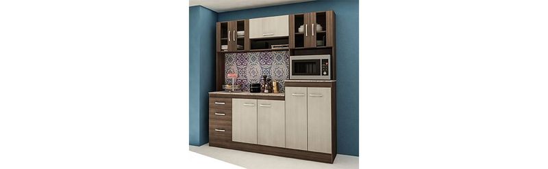 Alacena, Puerta de vidrio, Cocina completa, cocina compacta, solución de cocina, cocina grande
