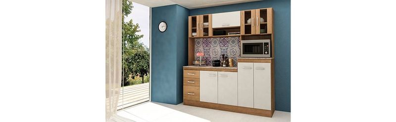 Alacena, Puerta de vidrio, Cocina completa, cocina compacta, solución de cocina, cocina grande
