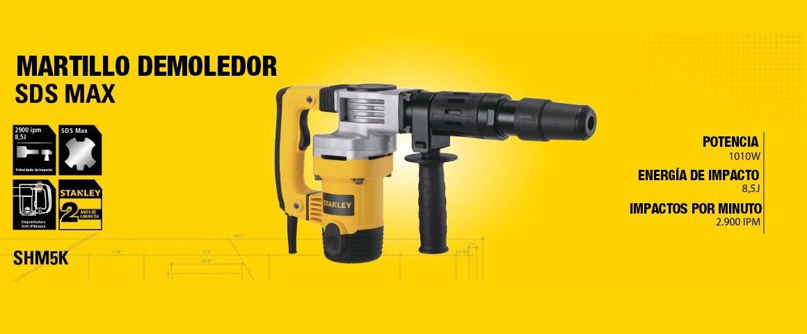 Martillos, martillo, demoledore, Stanley, 5KG, SDS-MAX, demolición, paredes, pisos