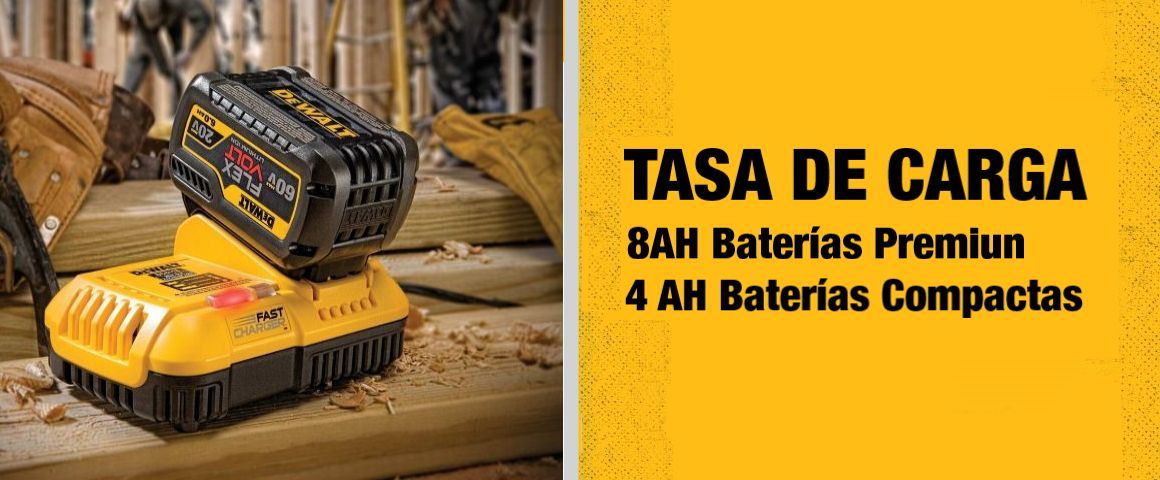 CARGADORES, CARGADOR, 20V, 60V, CARGA RÁPIDA, TASA DE CARGA, DEWALT, DCB118