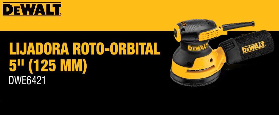 LIJADORA ORBITAL, ROTO ORBITAL, HERRAMIENTAS CON CABLE, ELECTRICA, DEWALT,DWE6421-B2