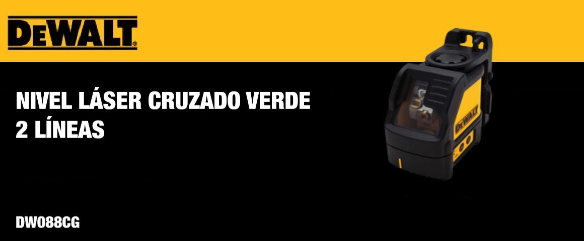 NIVEL DE LASER, LINEAS VERDES, CRUZADAS, DEWALT, LASER, DW088CG