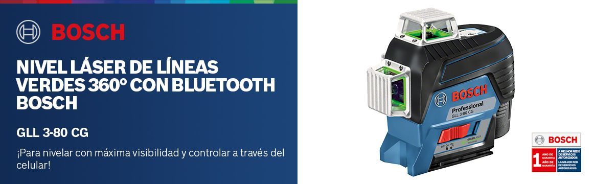 Nivel Láser de líneas verdes 120 metros 360° con bluetooth GLL 3-80 CG