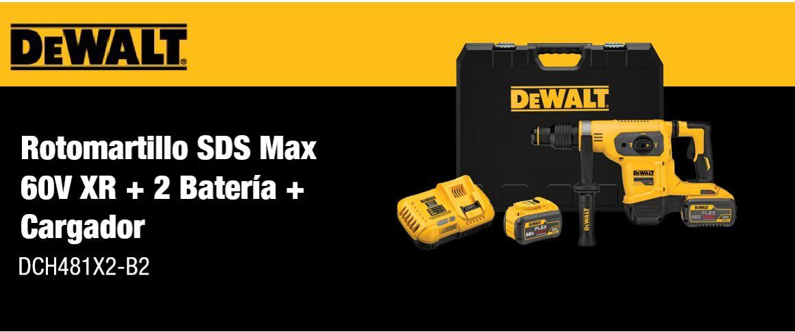 ROTOMARTILLO, SDS, PLUS, BATERIA, CARGADOR, DEWALT,DCH481X2-B2,DCH481X2