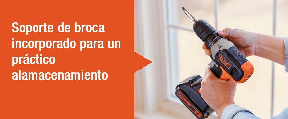 TALADRO, ATORNILLADOR, HERRAMIENTA, INALÁMBRICA, 20V, BATERIA, BLACK&DECKER, BCD702C1-B2