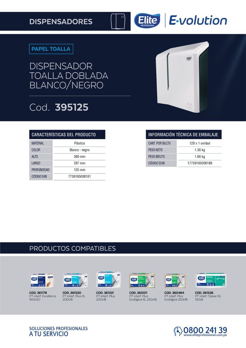 Dispensadores, Papel Toalla, PT, Interfoliada, Higiente, Limpieza, 