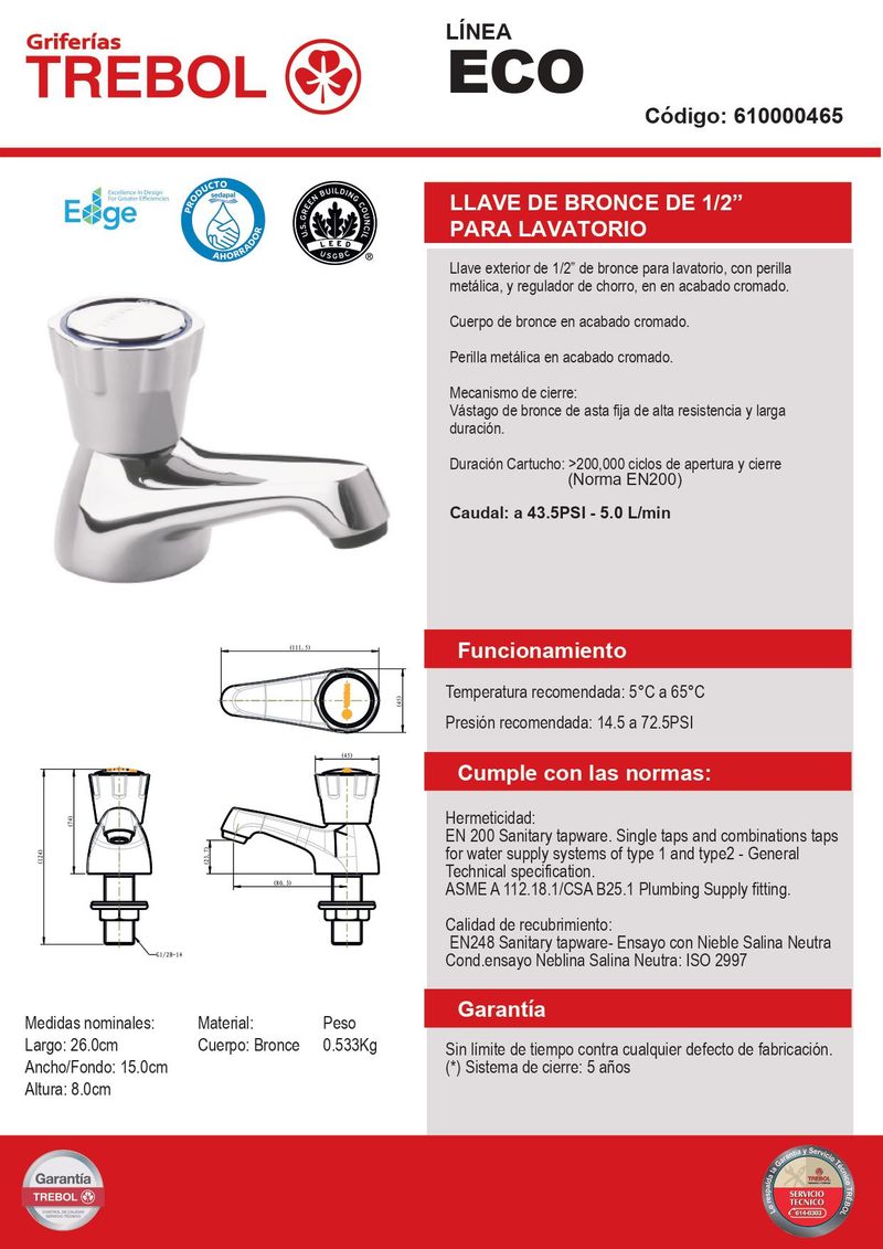 Trebol, baño, grifería