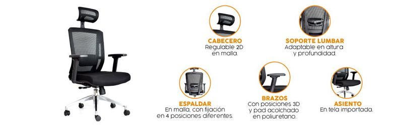 Silla Ergonomica Delphi Synchro Alta