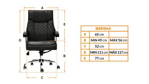 Silla de oficina Presidente Classic Negro 