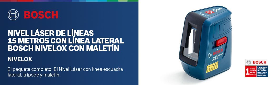 Nivel Láser de líneas 15 metros con línea lateral Bosch Nivelox con Maletín