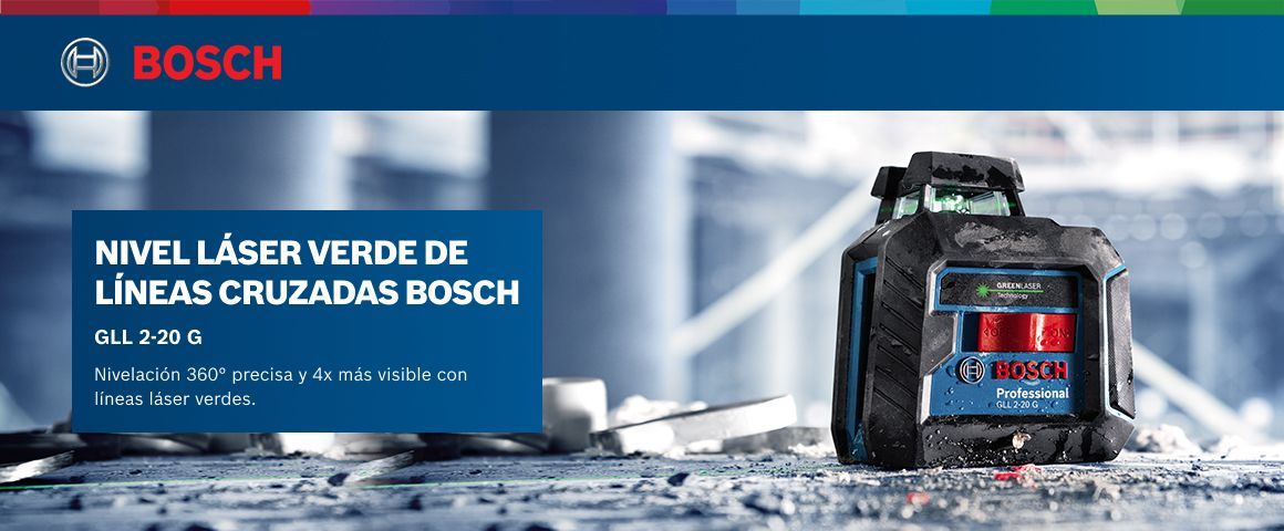 Nivel Láser Verde de Líneas Cruzadas Bosch GLL 2-20G 10m