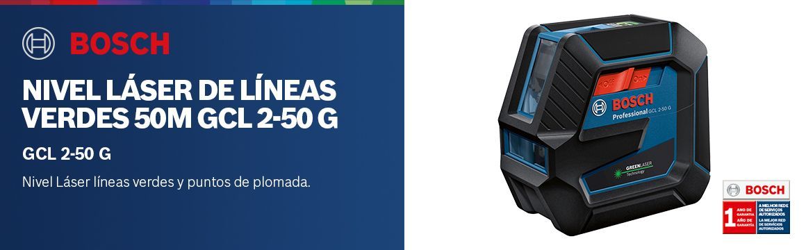 Nivel Láser de Líneas Verdes 50mt Bosch GCL 2-50 G