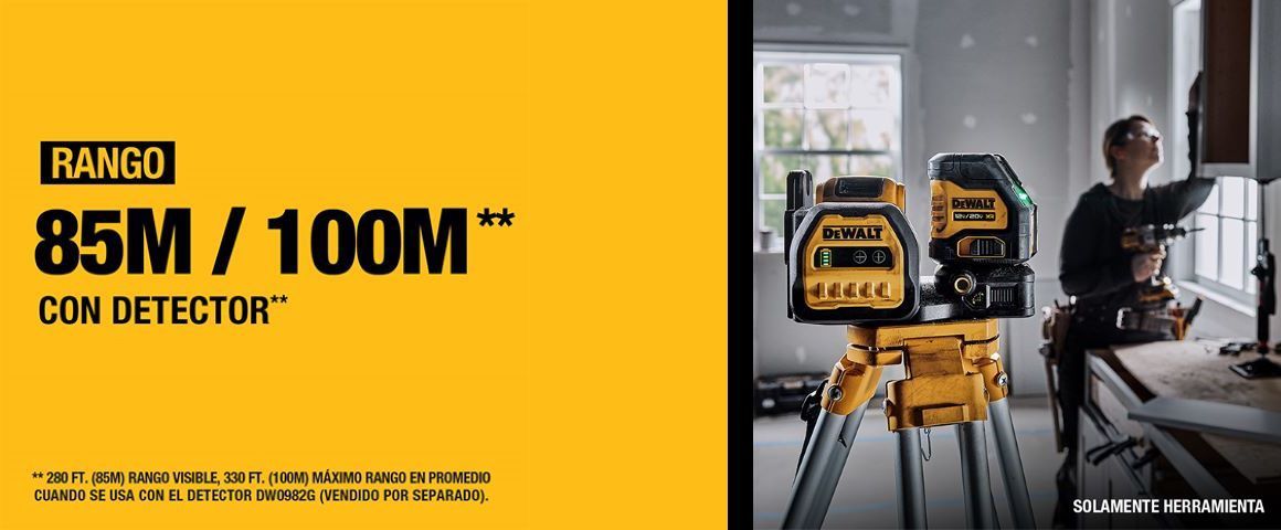 NIVEL LASER, LUCES, VERDES, 3 LINEAS, 3 HACES VERDES, LUZ, LINEAS,DEWALT,DCLE34021