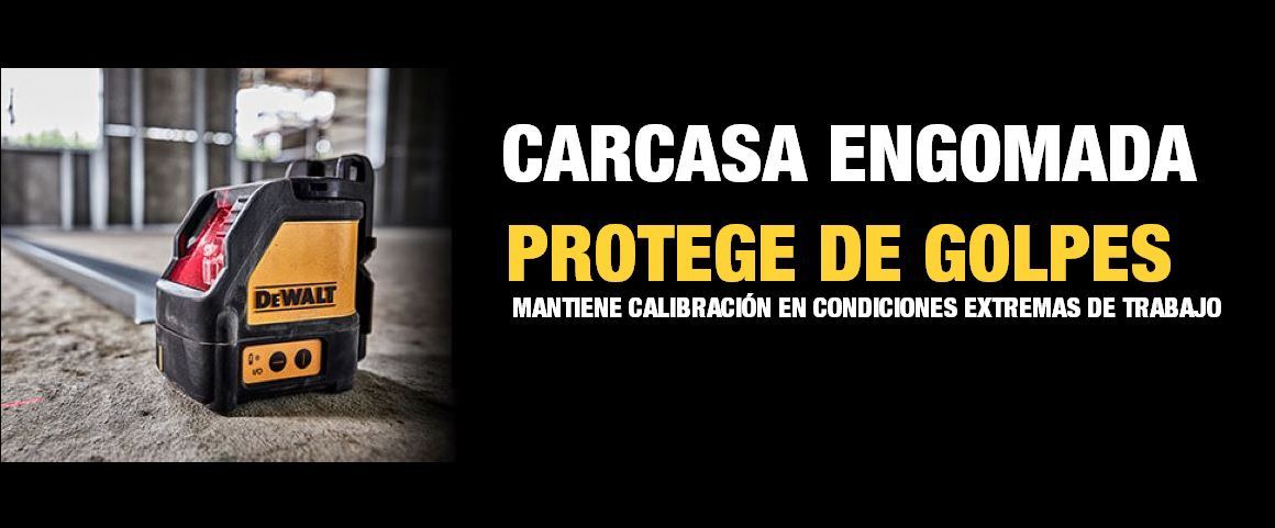NIVEL LASER, ROJO, LINEAS ROJAS, HACES, 20 METROS, CARCASA ENGOMADA, DEWALT, DW088K
