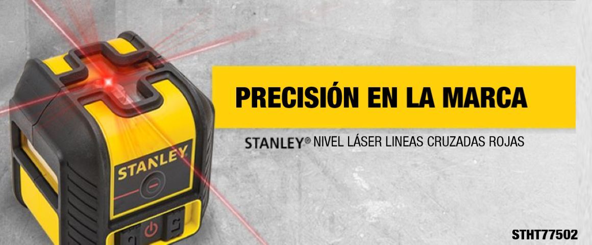 NIVEL LASER, LINEAS CRUZADAS ROJAS, 12 METROS, ALCANCE, PRECISIÓN, STANLEY,STHT77502