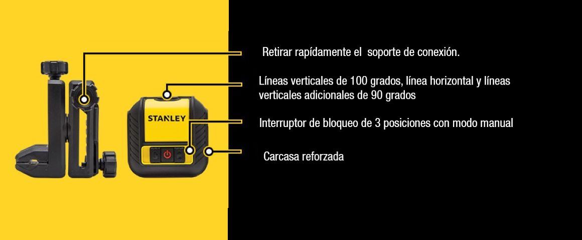 NIVEL LASER, LINEAS CRUZADAS ROJAS, 12 METROS, ALCANCE, PRECISIÓN, STANLEY,STHT77502
