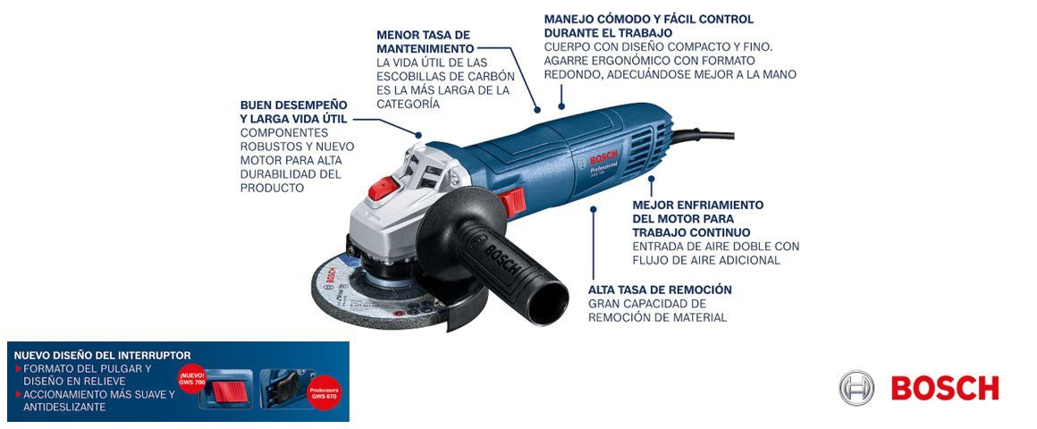 Amoladora Bosch GWS 700-710W