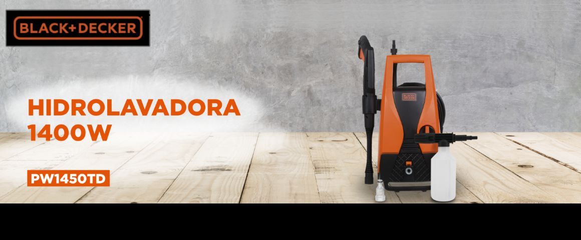 HIDROLAVADORA, LAVADO, CARRO, BICICLETA, 1600W, BLACK&DECKER,PW1450TD-B2
