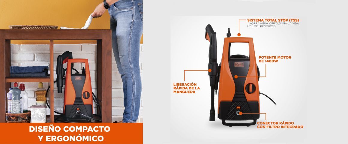HIDROLAVADORA, LAVADO, CARRO, BICICLETA, 1600W, BLACK&DECKER,PW1450TD-B3