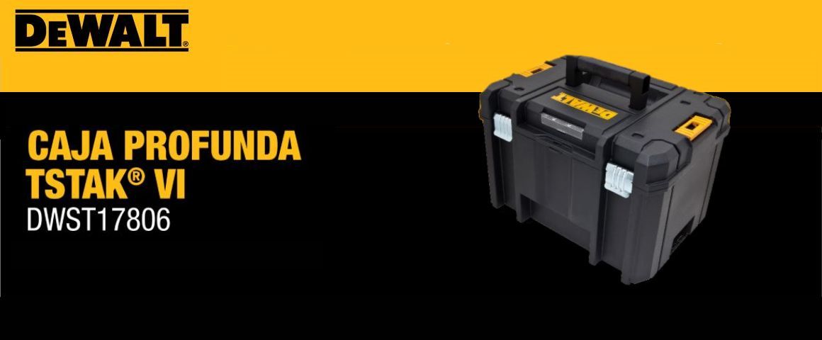 CAJA ORGANIZADORA, PRODUNDA, ORGANIZACIÓN, TSTAK, GANCHOS, DEWALT, DWST17806