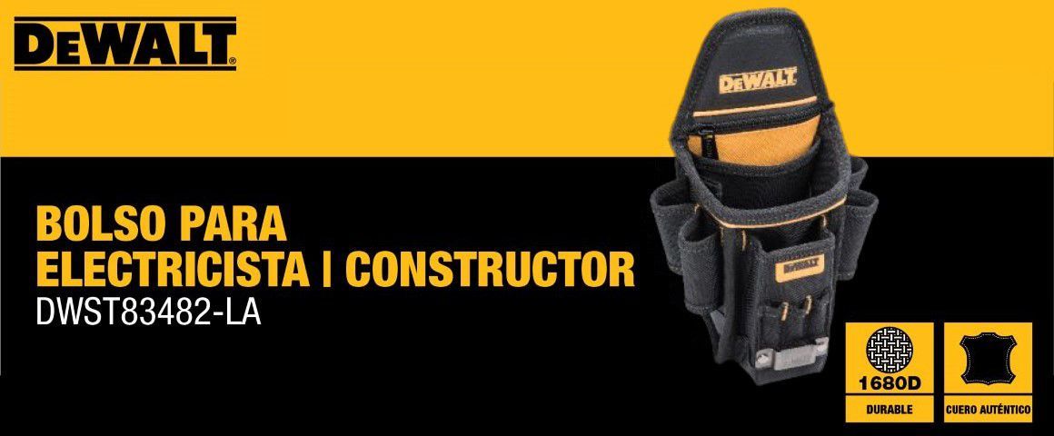 ACCESORIOS, PORTA HERRAMIENTAS, BOLSO, TAMAÑO S, CONSTURCTOR, BOLSILLOS, DEWALT, DWST83485-LA